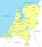 Political map of Netherlands with national borders vector