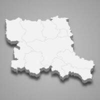 3d isométrica mapa de estrella Zagora es un provincia de Bulgaria vector