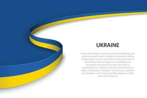 Wave flag of Ukraine with copyspace background vector