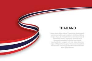 Wave flag of Thailand with copyspace background vector