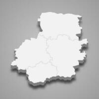 3d isometric map of Telsiai county is a region of Lithuania vector