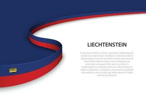 Wave flag of Liechtenstein with copyspace background vector