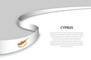 Wave flag of Cyprus with copyspace background vector