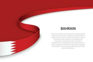 Wave flag of Bahrain with copyspace background vector