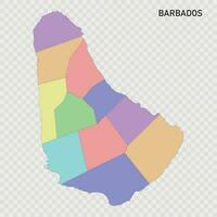 aislado de colores mapa de barbados con fronteras vector