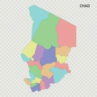 aislado de colores mapa de Chad vector