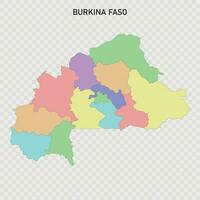 Isolated colored map of Burkina Faso vector