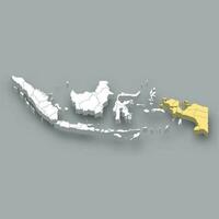 Papua region location within Indonesia map vector