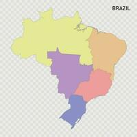 Isolated colored map of Brazil with borders vector