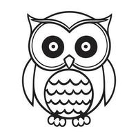 Owl head black and white vector icon.