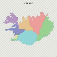 aislado de colores mapa de Islandia vector