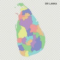 aislado de colores mapa de sri lanka vector