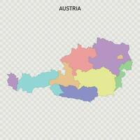 aislado de colores mapa de Austria vector