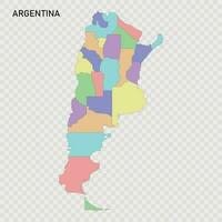 aislado de colores mapa de argentina con fronteras vector