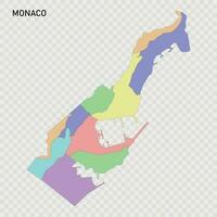 Isolated colored map of Monaco vector