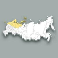 noroeste región ubicación dentro Rusia mapa vector