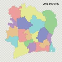 Isolated colored map of Cote d'Ivoire vector