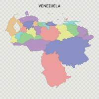 aislado de colores mapa de Venezuela con fronteras vector