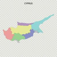 Isolated colored map of Cyprus vector