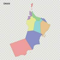 Isolated colored map of Oman vector