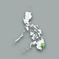 Davao region location within Philippines map vector