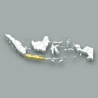 Java región ubicación dentro Indonesia mapa vector