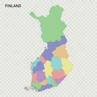 Isolated colored map of Finland vector