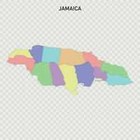 Isolated colored map of Jamaica with borders vector