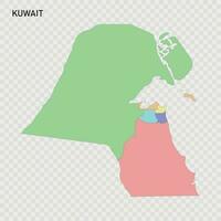 aislado de colores mapa de Kuwait vector