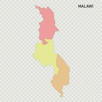 aislado de colores mapa de malawi vector