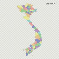 aislado de colores mapa de Vietnam vector