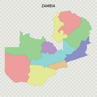 Isolated colored map of Zambia vector