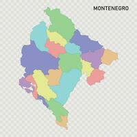 Isolated colored map of Montenegro vector