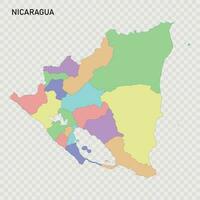 aislado de colores mapa de Nicaragua con fronteras vector
