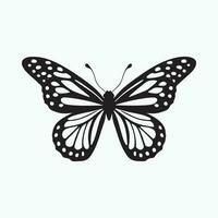 Silhouette of butterfly. Monochrome vector illustration