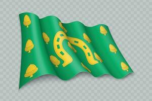 3D Realistic waving Flag of Rutland is a county of England vector