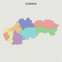 aislado de colores mapa de Eslovaquia vector