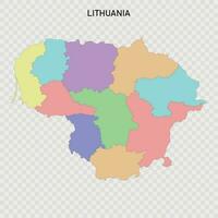 Isolated colored map of Lithuania vector