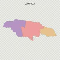 Isolated colored map of Jamaica with borders vector