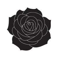 Rose flower silhouette logo isolated on white background vector