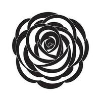 Rosa flor silueta logo aislado en blanco antecedentes vector