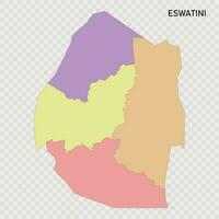 Isolated colored map of Eswatini vector