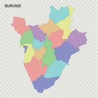 aislado de colores mapa de Burundi vector