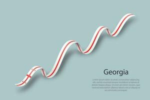 cinta ondeante o pancarta con bandera de georgia vector