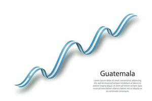 Waving ribbon or banner with flag of Guatemala vector