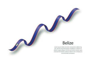 cinta ondeante o pancarta con bandera de belice vector