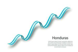 Waving ribbon or banner with flag of Honduras vector