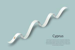 Waving ribbon or banner with flag of Cyprus vector