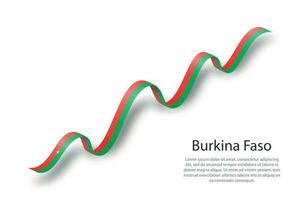 Waving ribbon or banner with flag of Burkina Faso vector