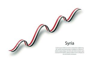 Waving ribbon or banner with flag of Syria vector